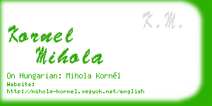 kornel mihola business card