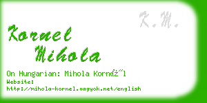 kornel mihola business card